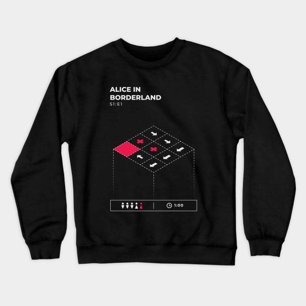 alice in borderland s1:e1 Crewneck Sweatshirt by amyadrianna